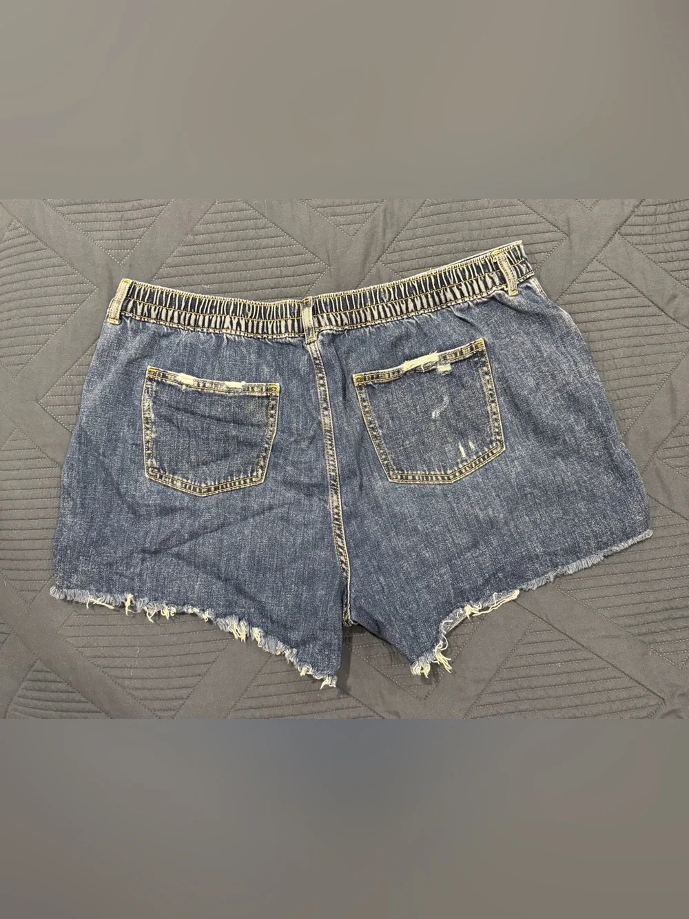 aerie Distressed Blue Denim Shorts